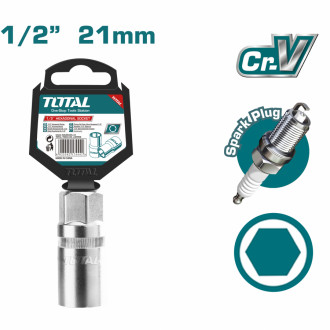 Total Tools Thsps12216 Cubo Para Bujias Hex. Esp 1/2 21mm Cromado